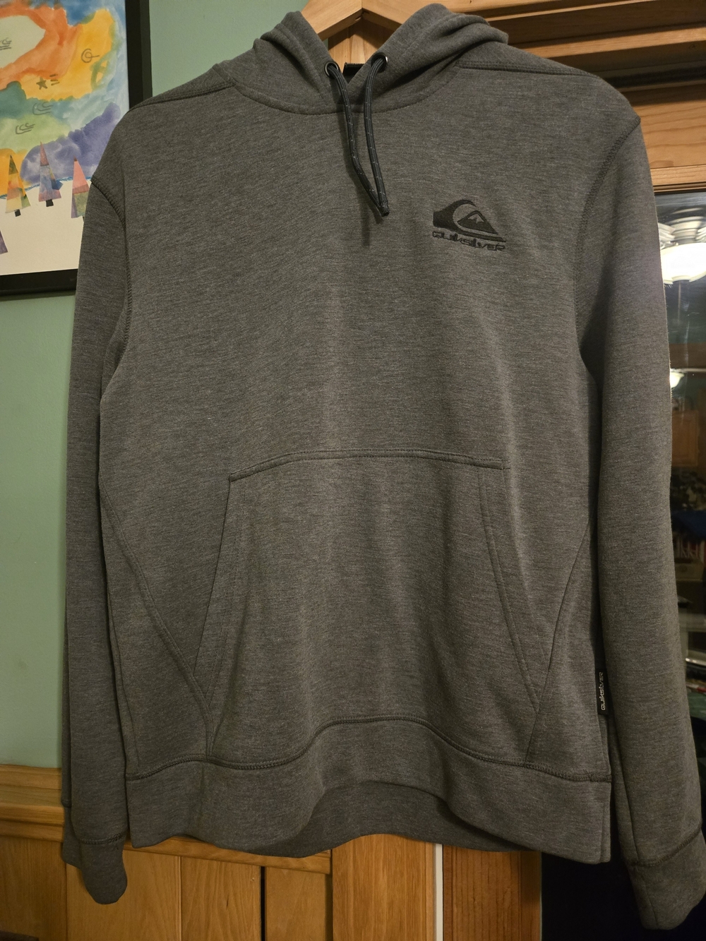 Quiksilver Gray Pullover Hoodie with Logo